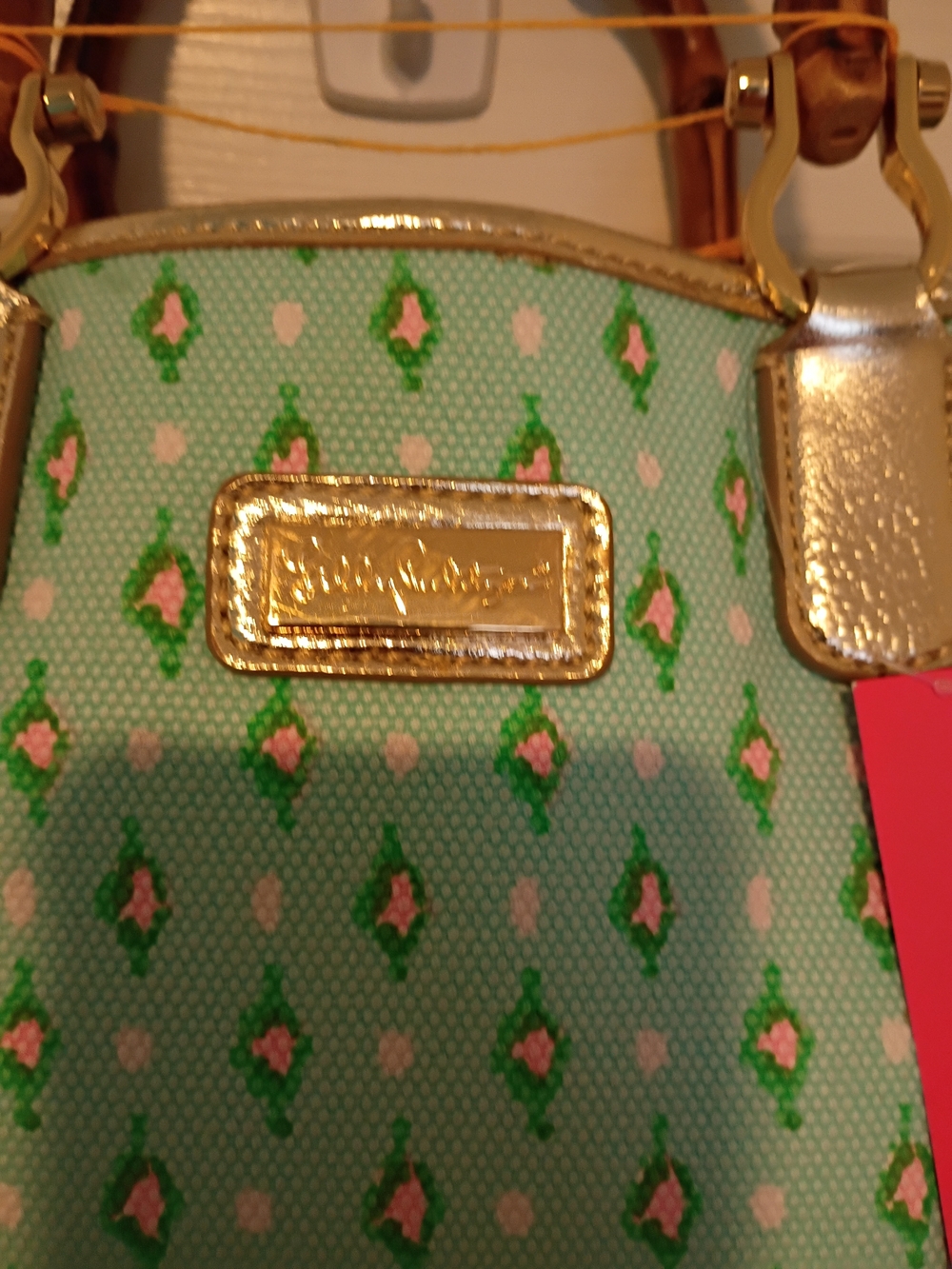 Lilly Pulitzer Greydon Canvas Tote Diamond Girl NEON Pink Accents NWT - Picture 6 of 10